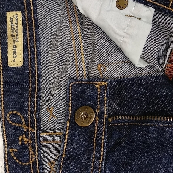 Chip and Pepper Production Laguna Beach  Blue Dark Wash Mid Rise Flare Jean - Picture 5 of 14